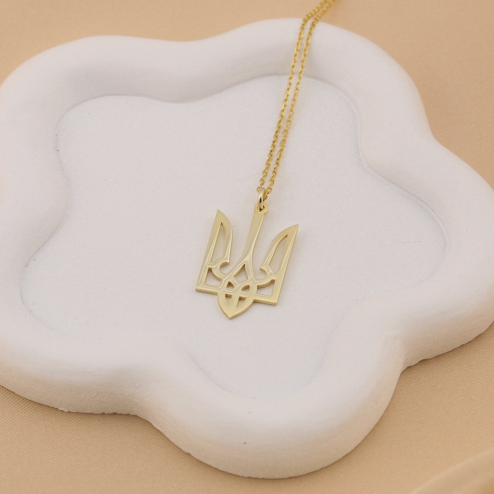 Ukraine Trident Necklace (Large) - Sterling Silver - Taras Lesya