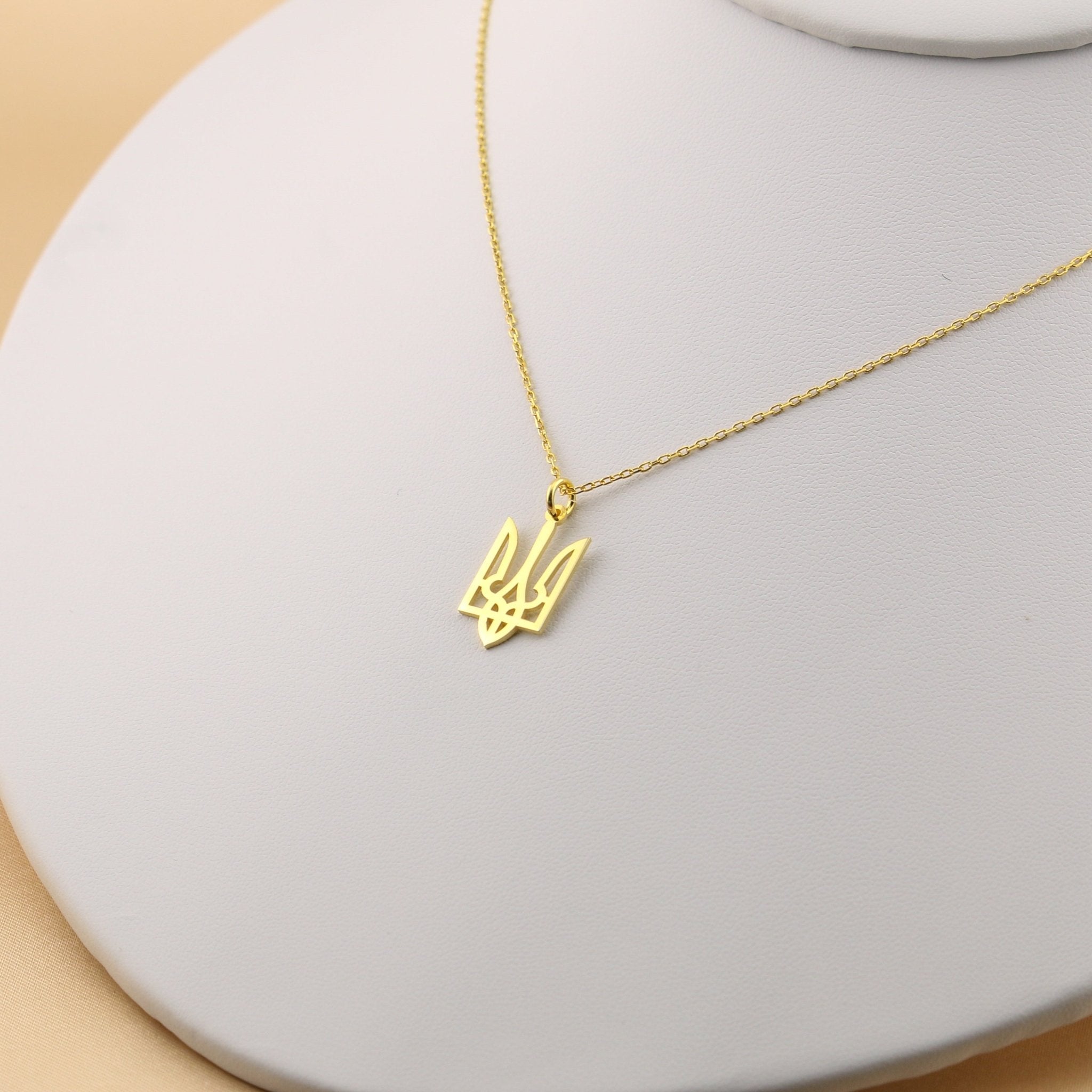 Ukraine Trident Necklace (Medium) - Sterling Silver - Taras Lesya