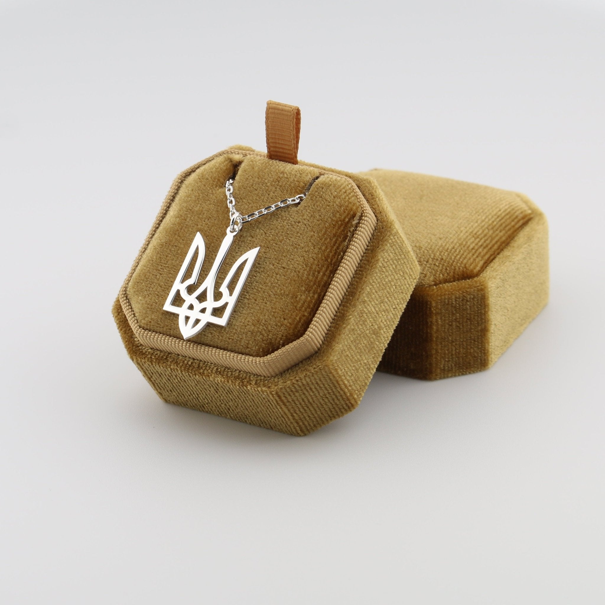 Ukraine Trident Necklace on Thick Chain for Men - Sterling Silver - Taras Lesya