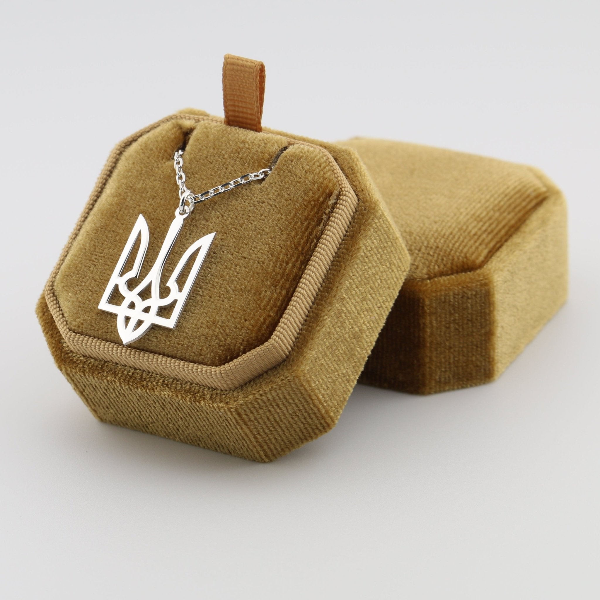 Ukraine Trident Necklace on Thick Chain for Men - Sterling Silver - Taras Lesya