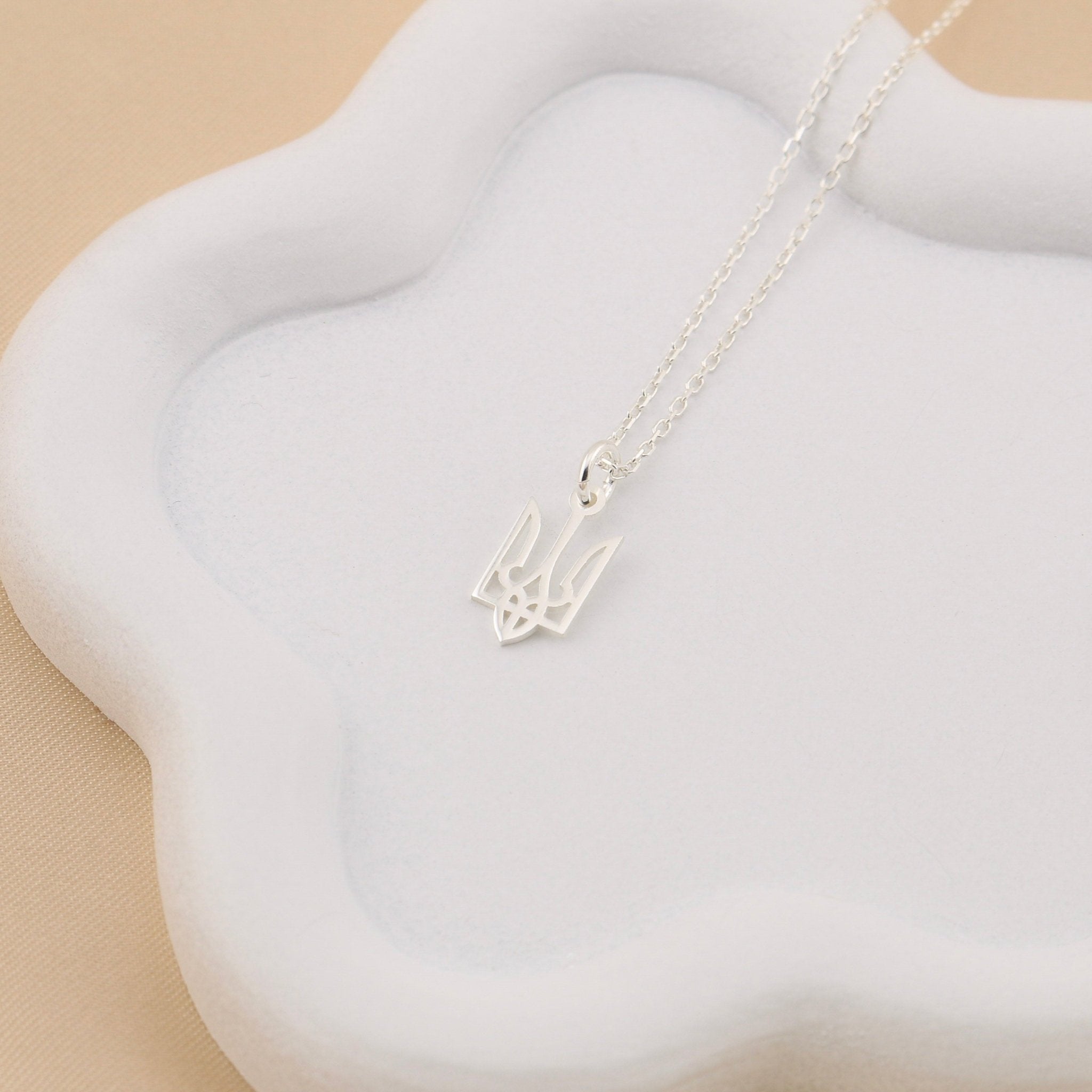 Ukraine Trident Necklace (Small) - 14K Gold - Taras Lesya