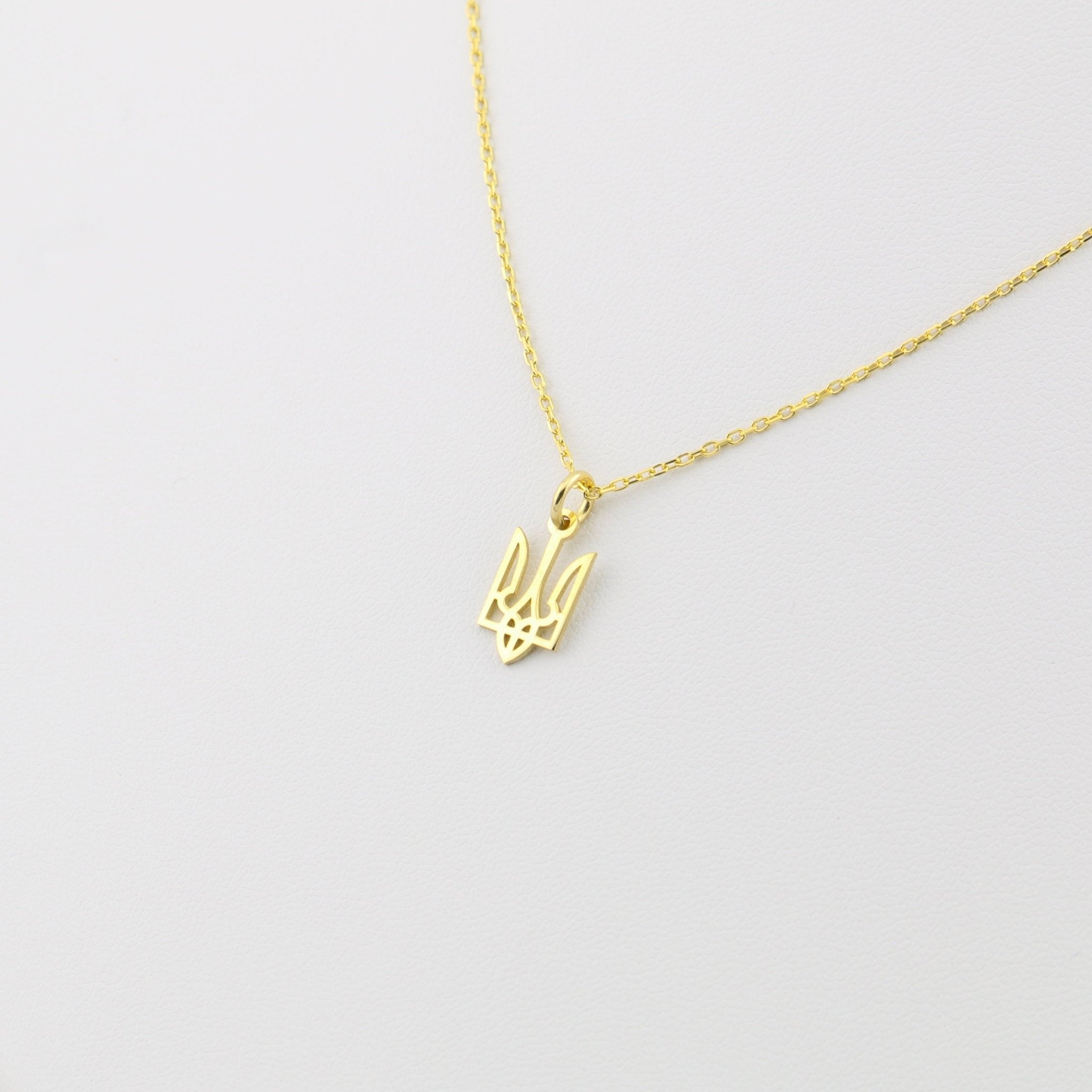 Ukraine Trident Necklace (Small) - 14K Gold - Taras Lesya
