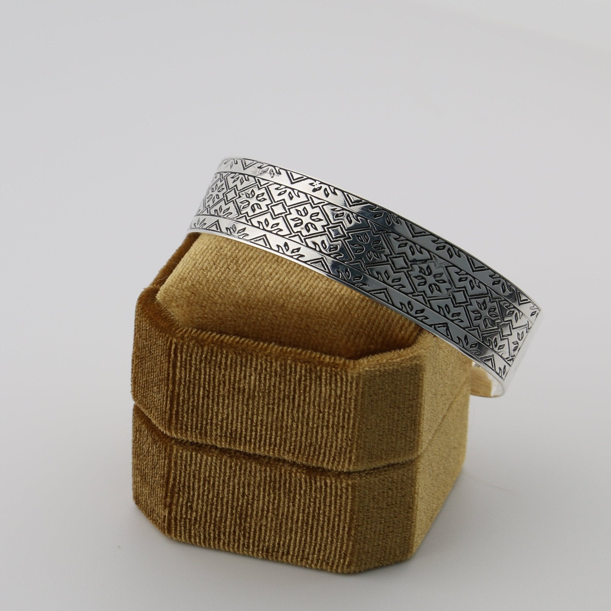 Vyshyvanka Cuff Bracelet - Sterling Silver - Taras Lesya